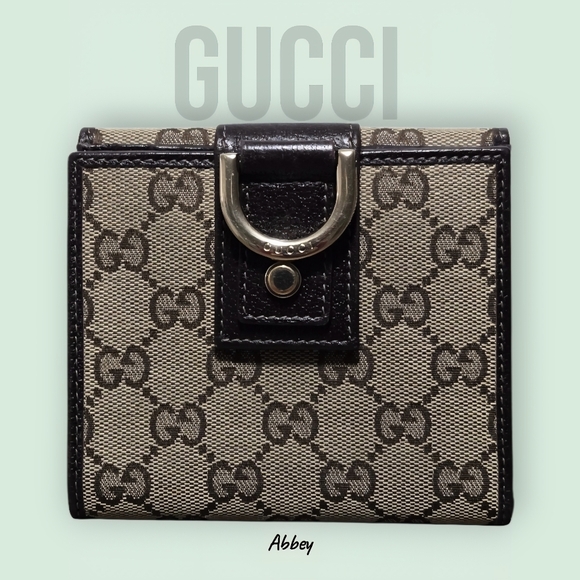 Gucci Handbags - Gucci (Vintage) GG Monogram D-Ring Abbey Compact Wallet With Dustbag-EUC